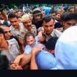 Rahul Gandhi participates in a protest against the alleged paper leak and police action on students in New Delhi on July 21, 2026