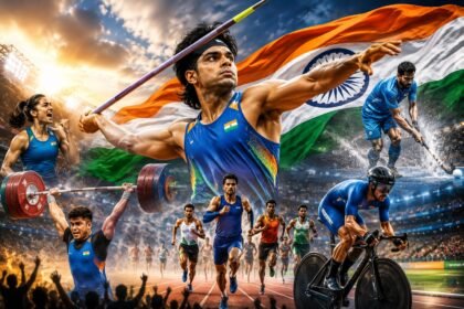 Neeraj Chopra during the men's javelin competition at the 2026 Commonwealth Games in Glasgow.