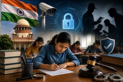 Students appearing for a competitive examination as the Centre proposes amendments to the Public Examinations Act to curb paper leaks and strengthen examination security.