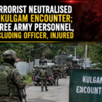 Indian Army personnel during a counter-terrorism operation in the forest area of Kulgam, Jammu and Kashmir.